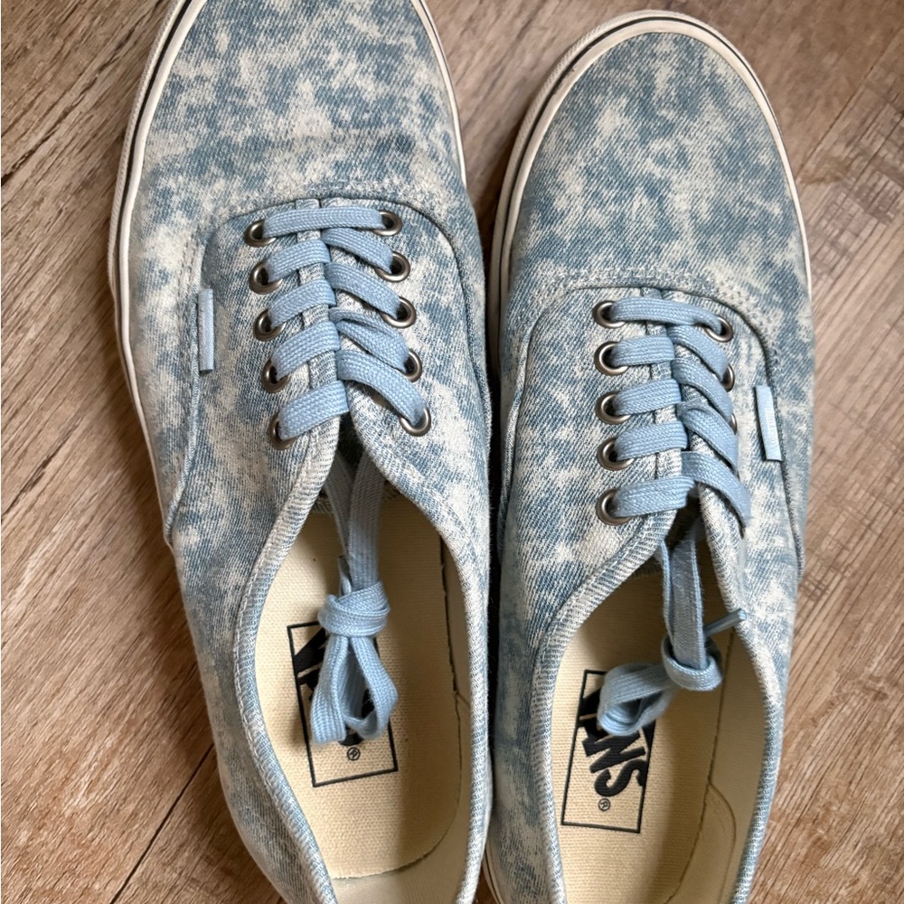 Vans Light Blue Acid Wash Sneakers - Picture 1 of 4